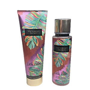 Victoria's Secret LUSH PALM Body Spray Mist & Lotion Lot 8 oz Retired Fragrance